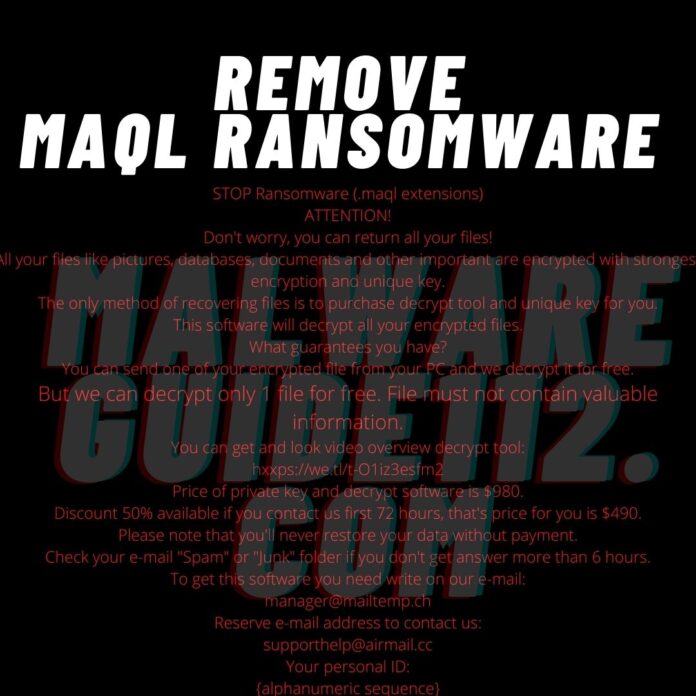 Remove Maql Ransomware