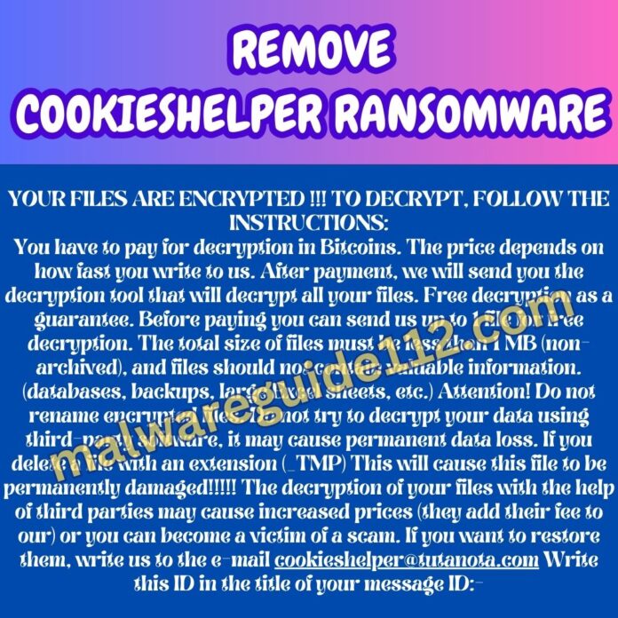 Remove CookiesHelper Ransomware
