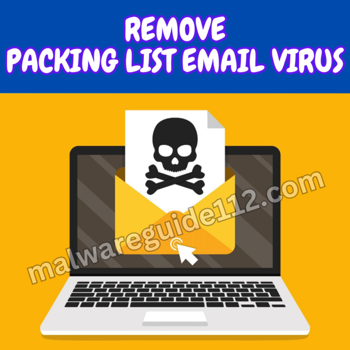 Remove Packing List Email Virus